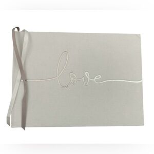 Things Remembered Wedding guest book Love 
 new white with silver accents!